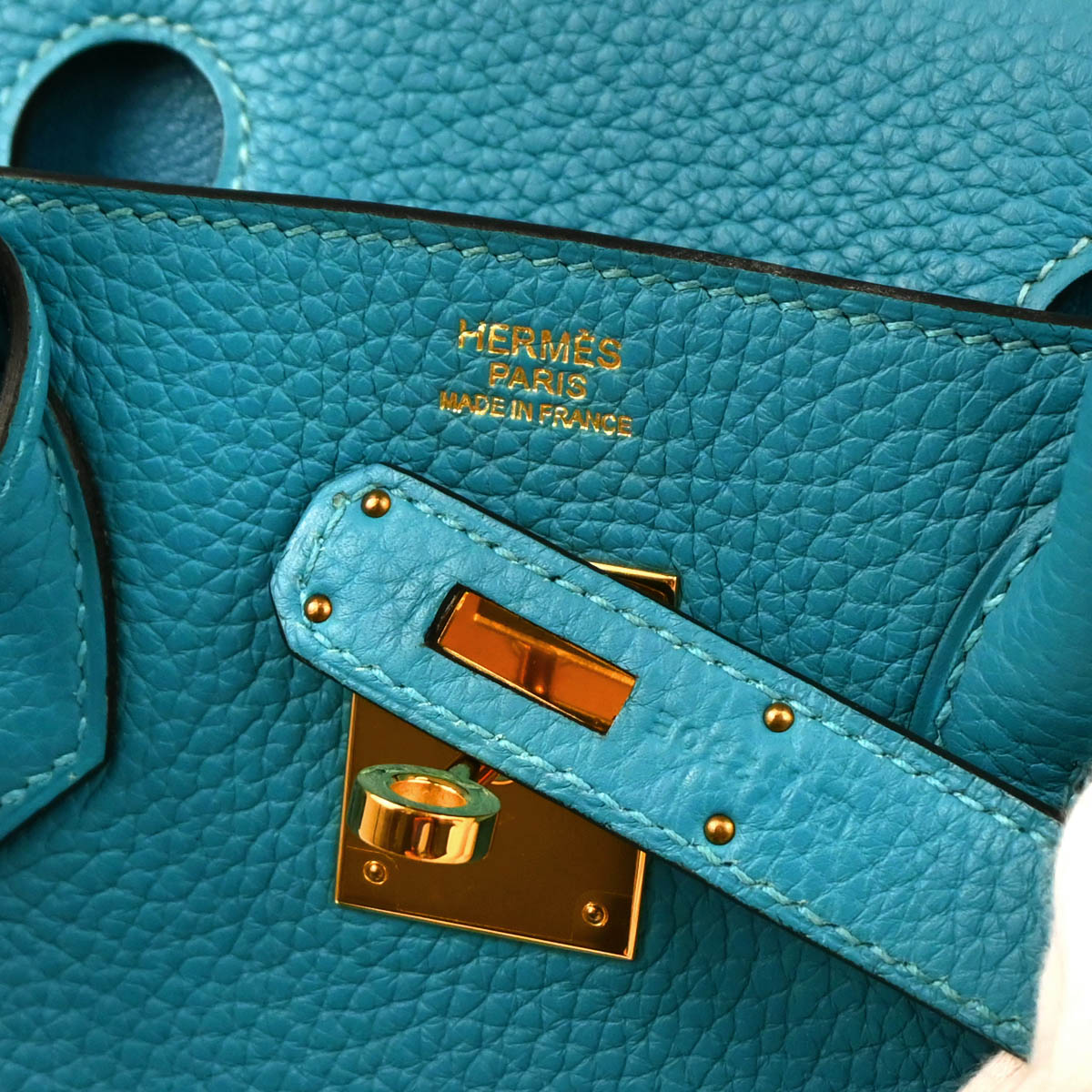Hermes 2013 Turquoise Taurillon Clemence Birkin 30 Handbag