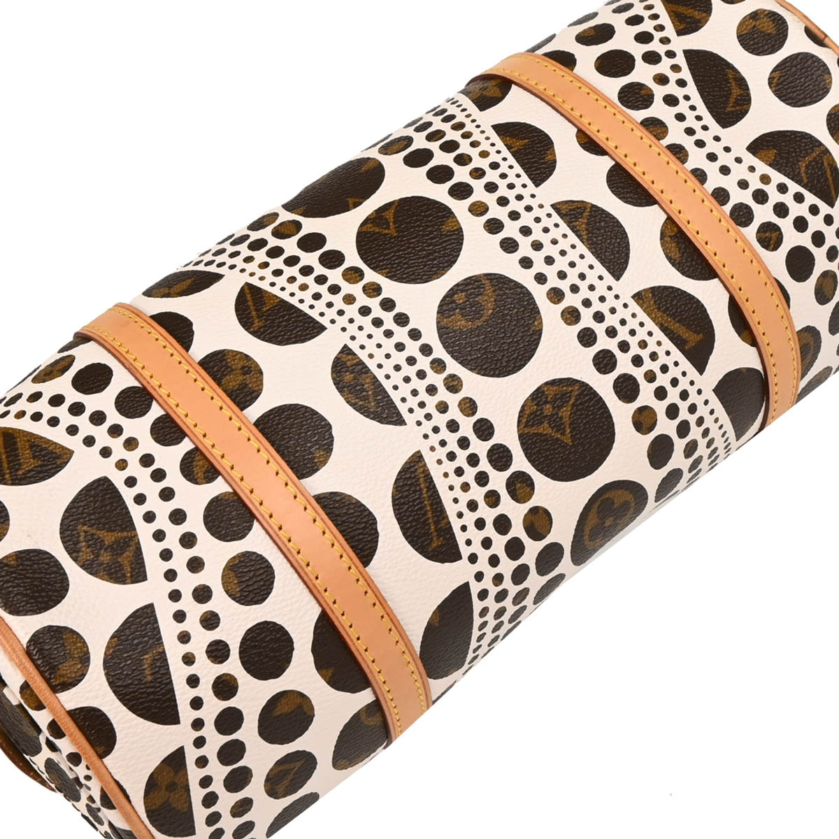 Louis Vuitton 2012 White Pumpkin Dot Papillon 30 Handbag M40687
