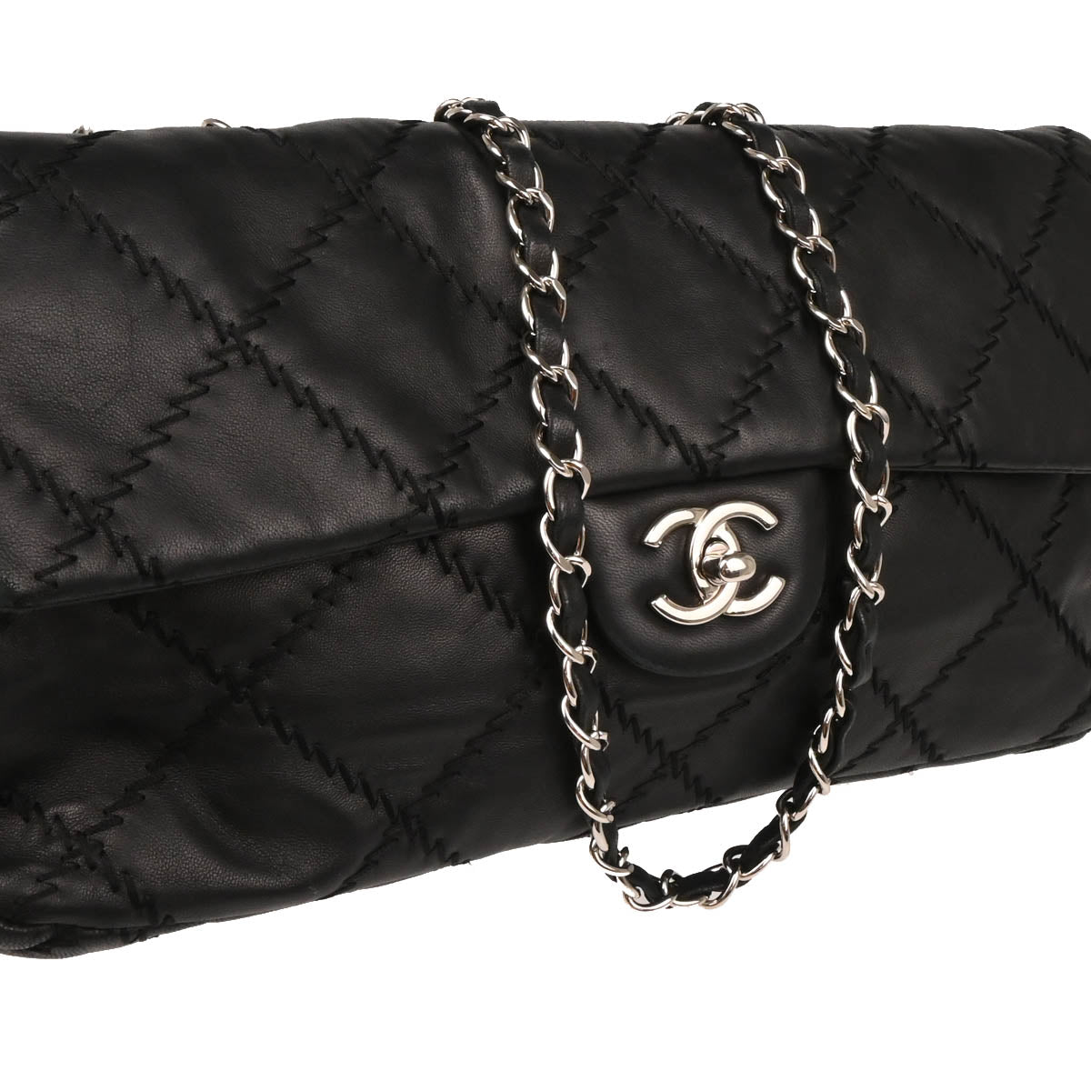 Chanel 2010-2011 Black Calfskin Ultra Stitch Shoulder Bag