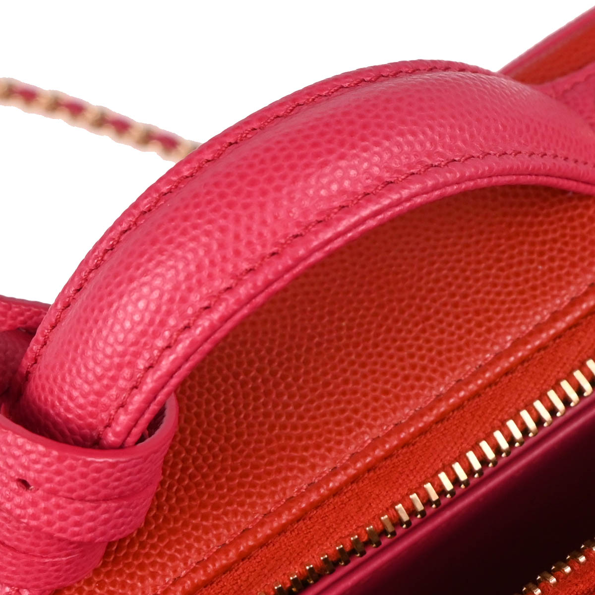 Chanel 2019 Red Caviar Filigree 2way Vanity Handbag