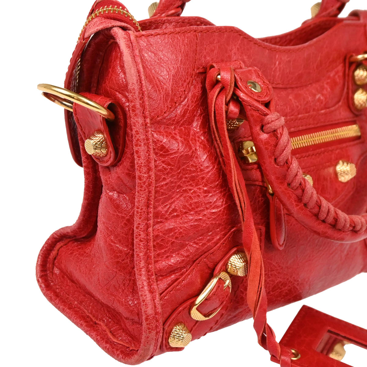 Balenciaga Red Mini City Handbag