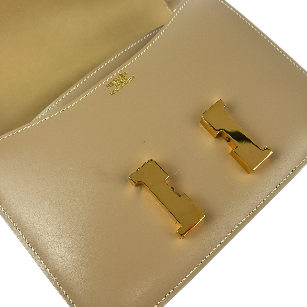 Hermes 2011 Beige Box Calf Mini Constance 18 Shoulder Bag