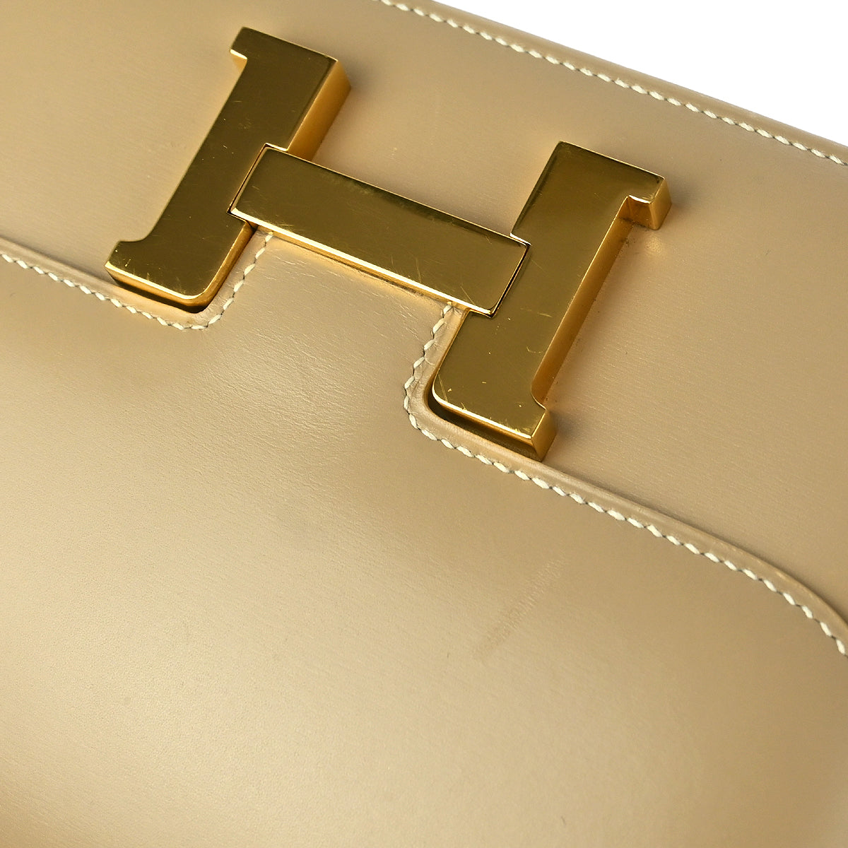 Hermes 2011 Beige Box Calf Mini Constance 18 Shoulder Bag