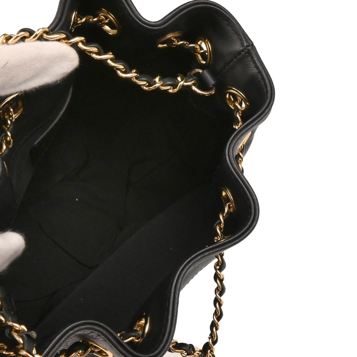 Chanel 2019 Black Calfskin Bucket Shoulder Bag