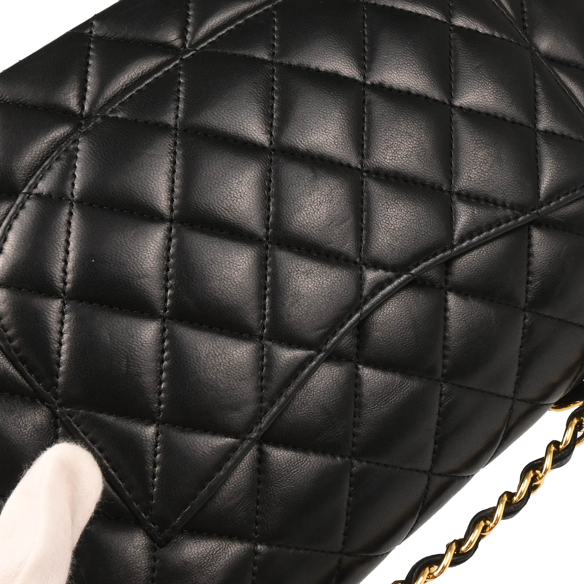 Chanel 2014-2015 Black Lambskin Medium Classic Double Flap Shoulder Bag