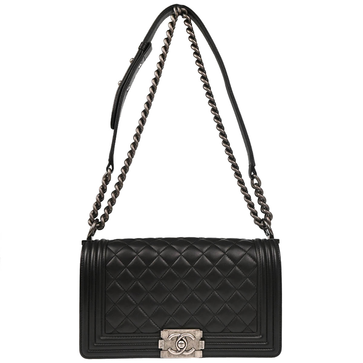 Boy Chanel 2014 Black Lambskin Medium Shoulder Bag
