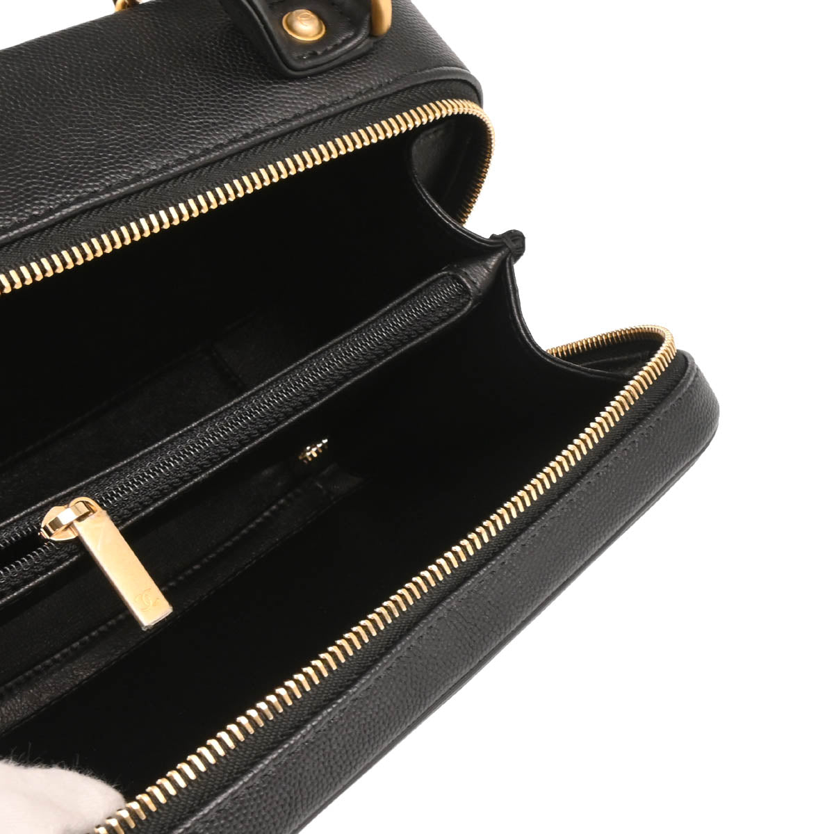 Chanel 2018 Black Caviar Filigree Vanity 2way Handbag