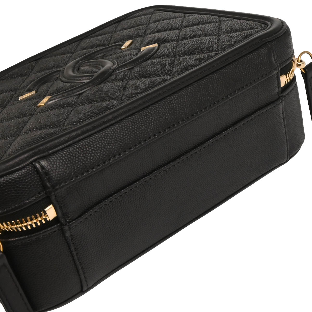 Chanel 2018 Black Caviar Filigree Vanity 2way Handbag