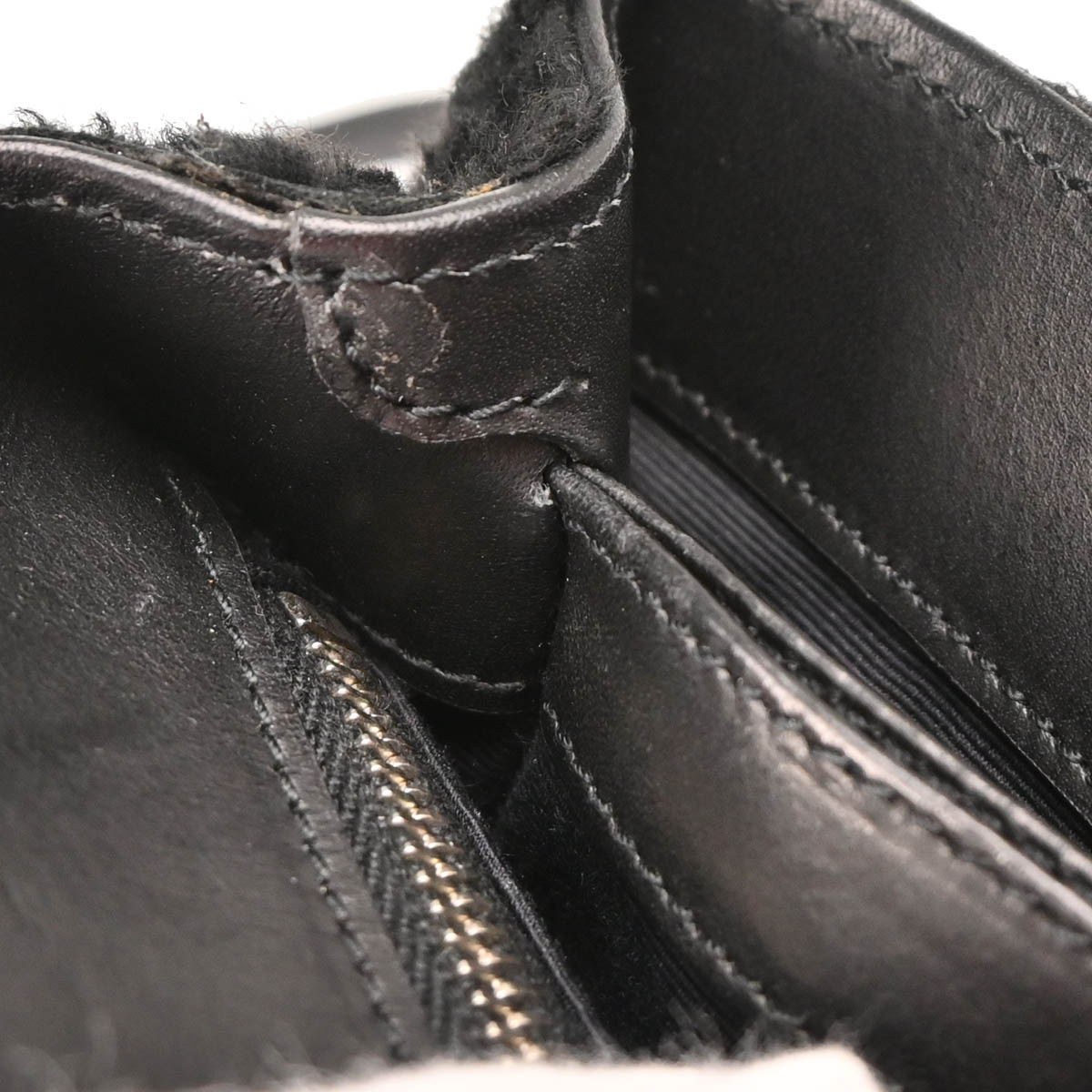 Saint Laurent Black Loulou Shearling Toy Bag Shoulder Bag