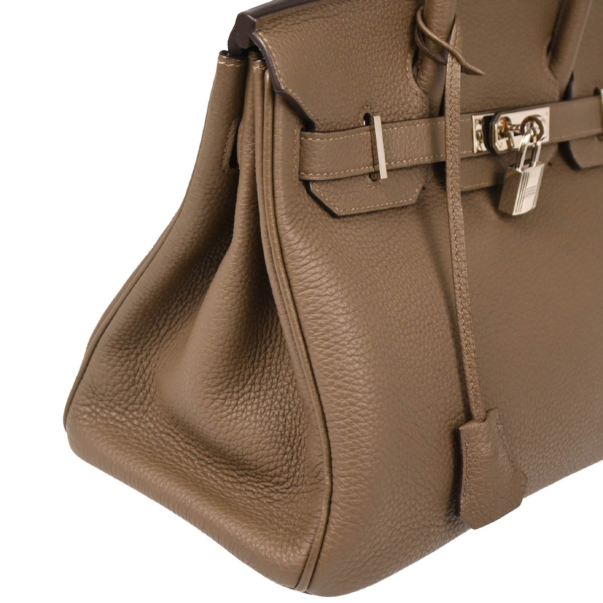 Hermes 2015 Taupe Gray Taurillon Clemence Birkin 30 Handbag