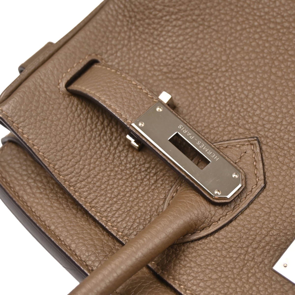 Hermes 2015 Taupe Gray Taurillon Clemence Birkin 30 Handbag