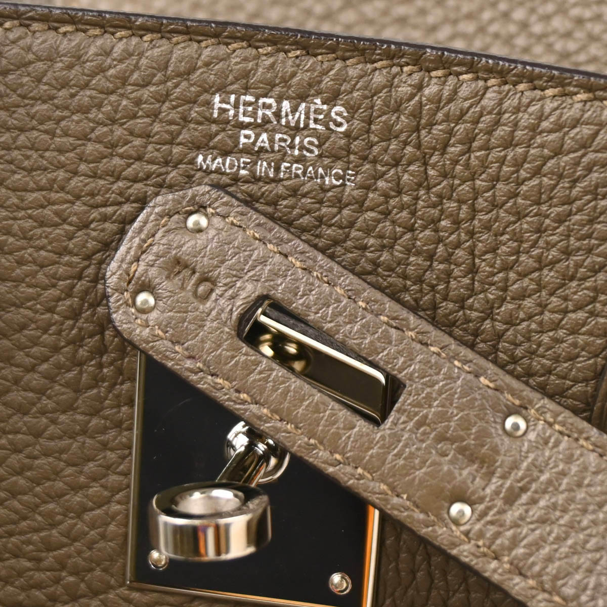 Hermes 2015 Taupe Gray Taurillon Clemence Birkin 30 Handbag