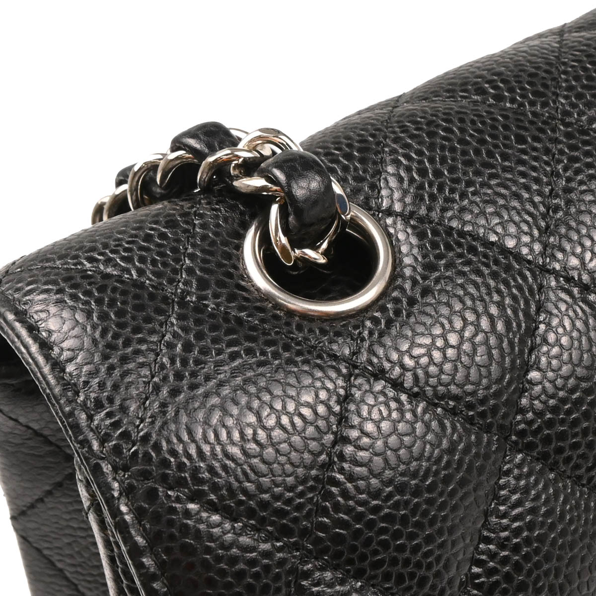 Chanel 2018-2019 Black Caviar Medium Classic Double Flap Shoulder Bag