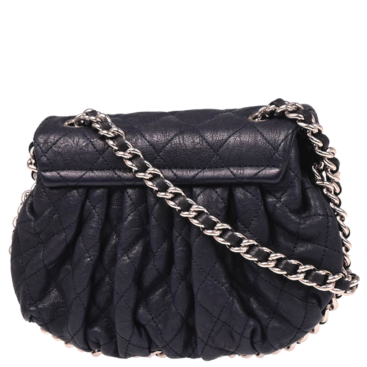 Chanel 2014 Navy Calfskin Chain Around Shoulder Bag