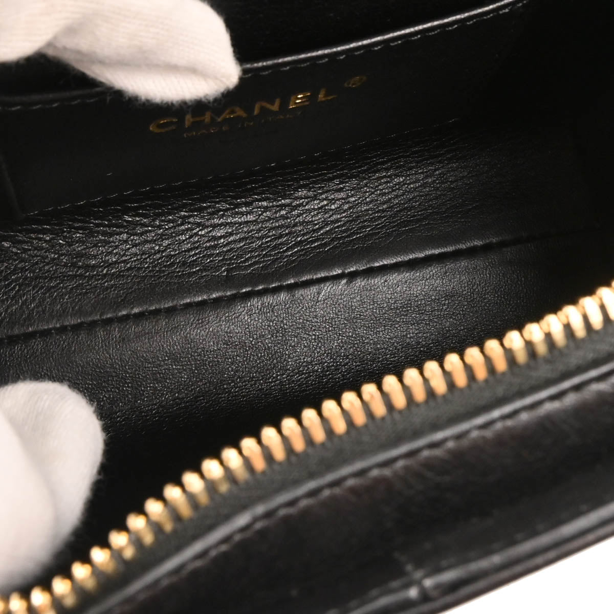 Chanel 2018-2019 Black Lambskin Chevron Medal Flap Shoulder Bag