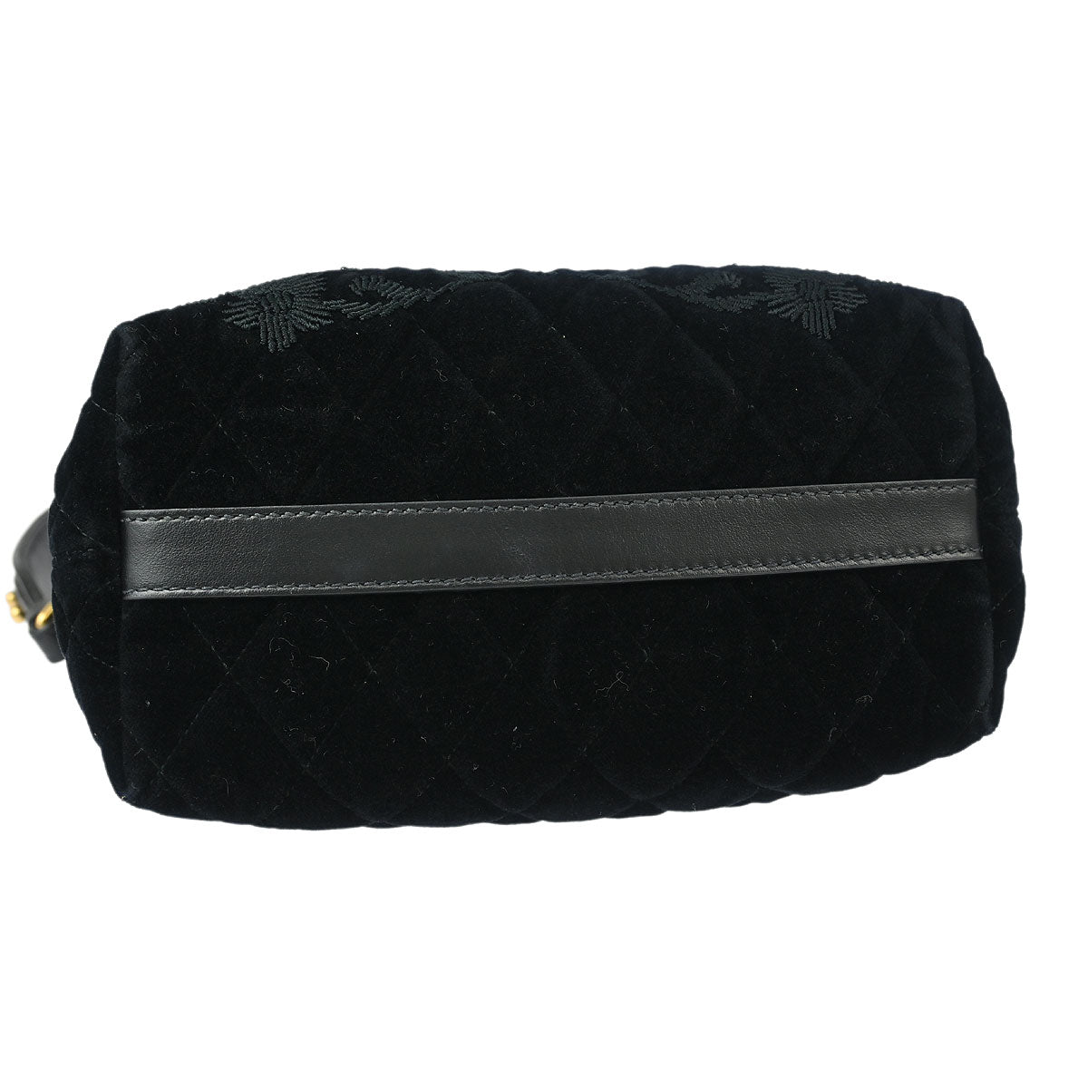 Prada Black Embroidered Velvet 2way Shoulder Handbag