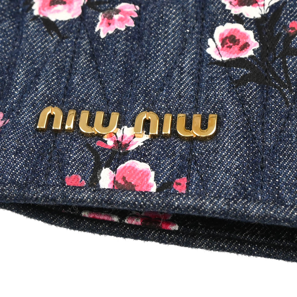 Miu Miu Navy Denim Matelasse 2way Tote Bag