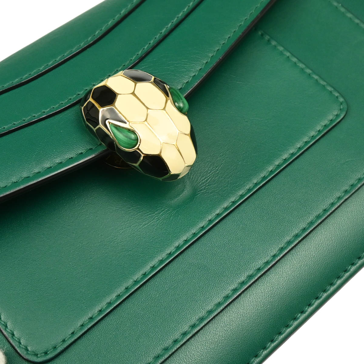 Bvlgari Green Calfskin Serpenti Forever Shoulder Bag