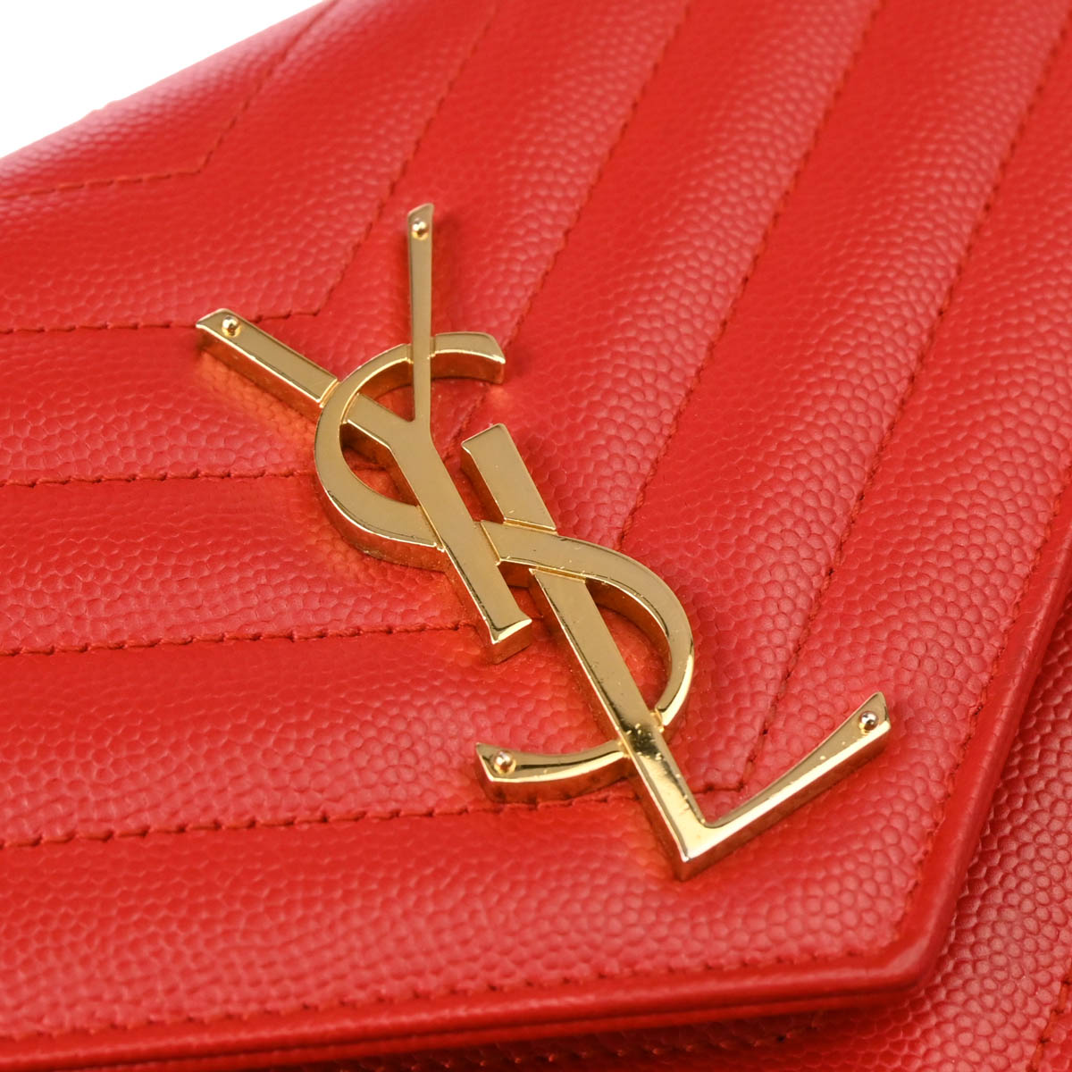 Saint Laurent Red Envelope WOC Wallet on Chain Shoulder Bag