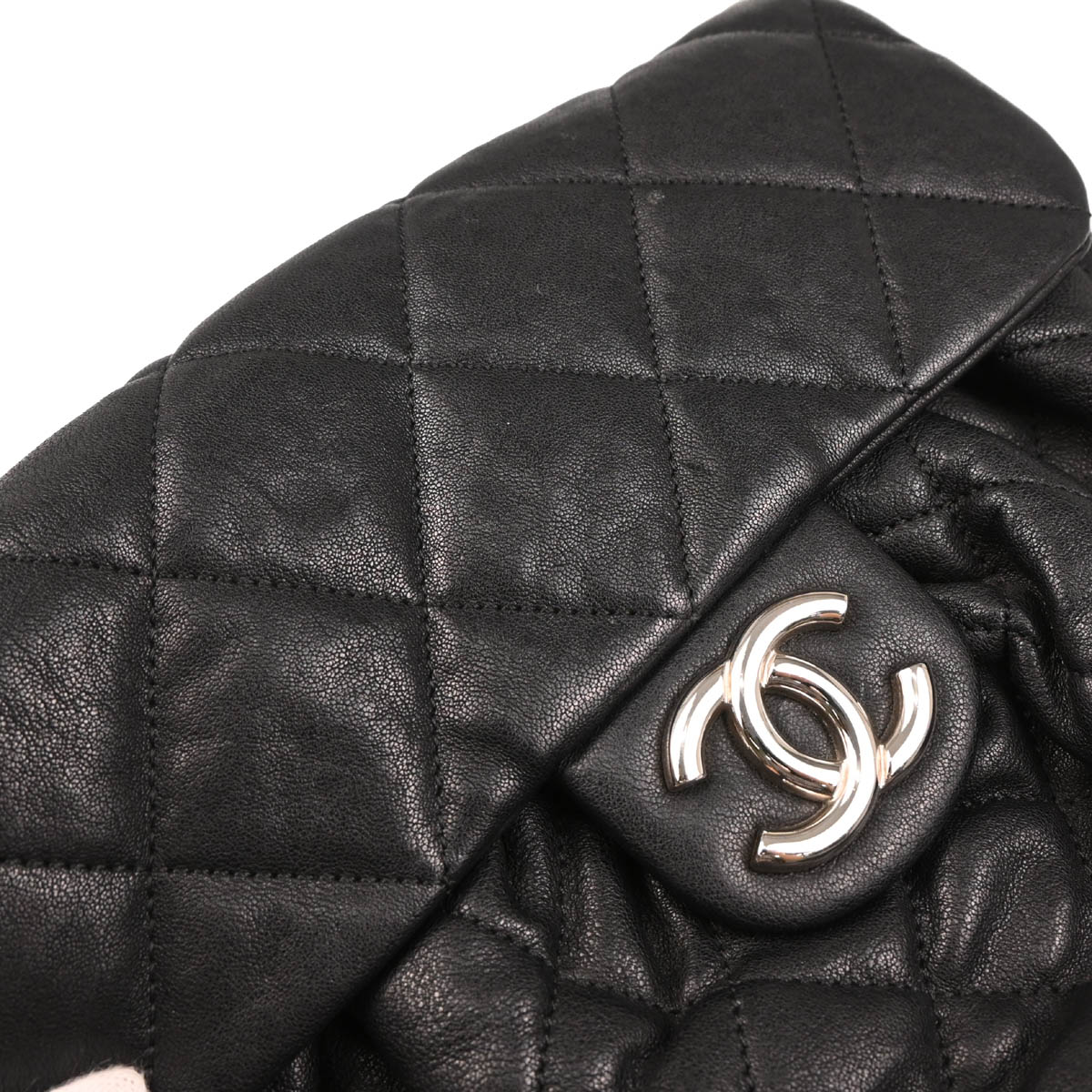 Chanel 2013-2014 Black Calfskin Chain Around Shoulder Bag