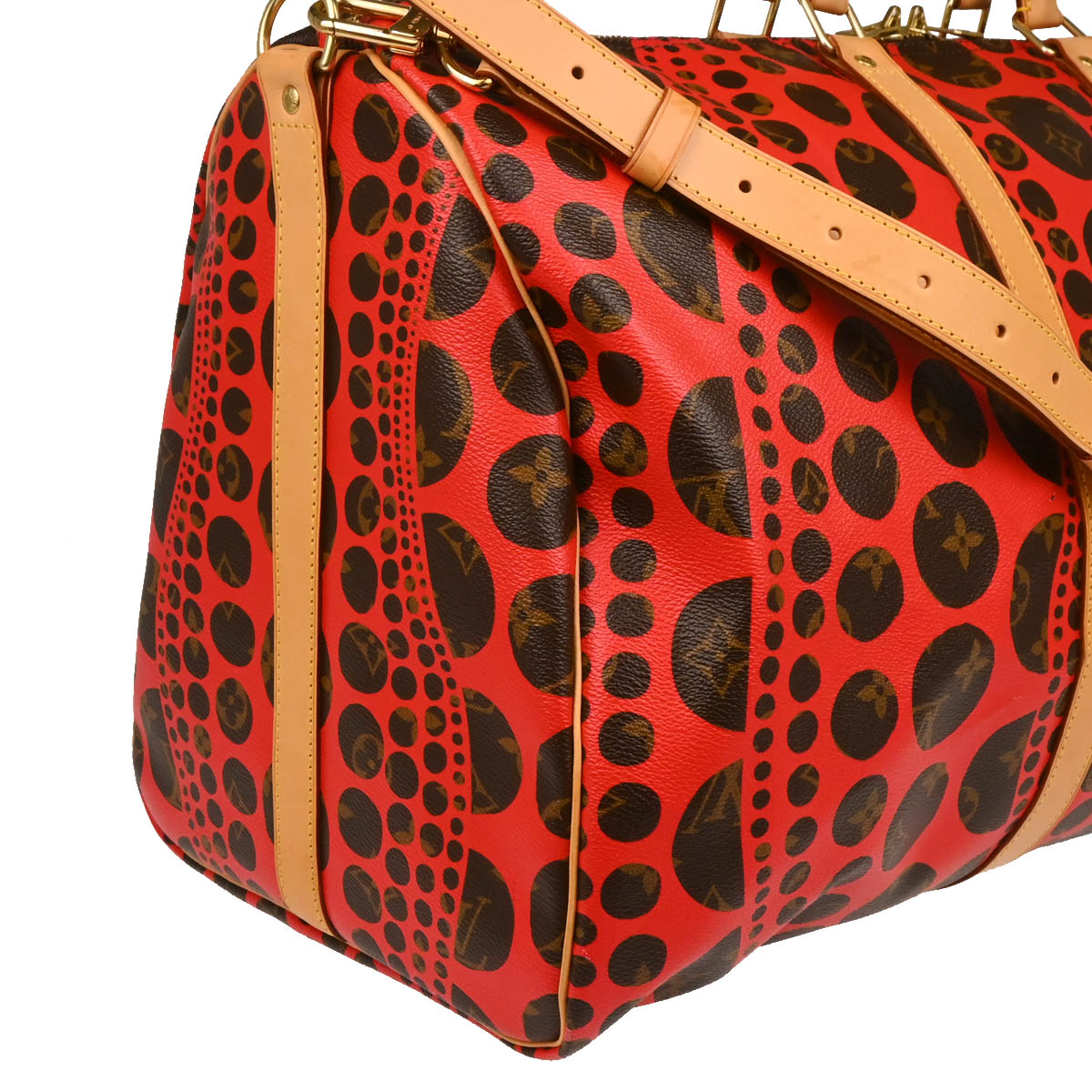 Louis Vuitton 2012 Pumpkin Dot Keepall Bandouliere 55 Duffle Bag M40695