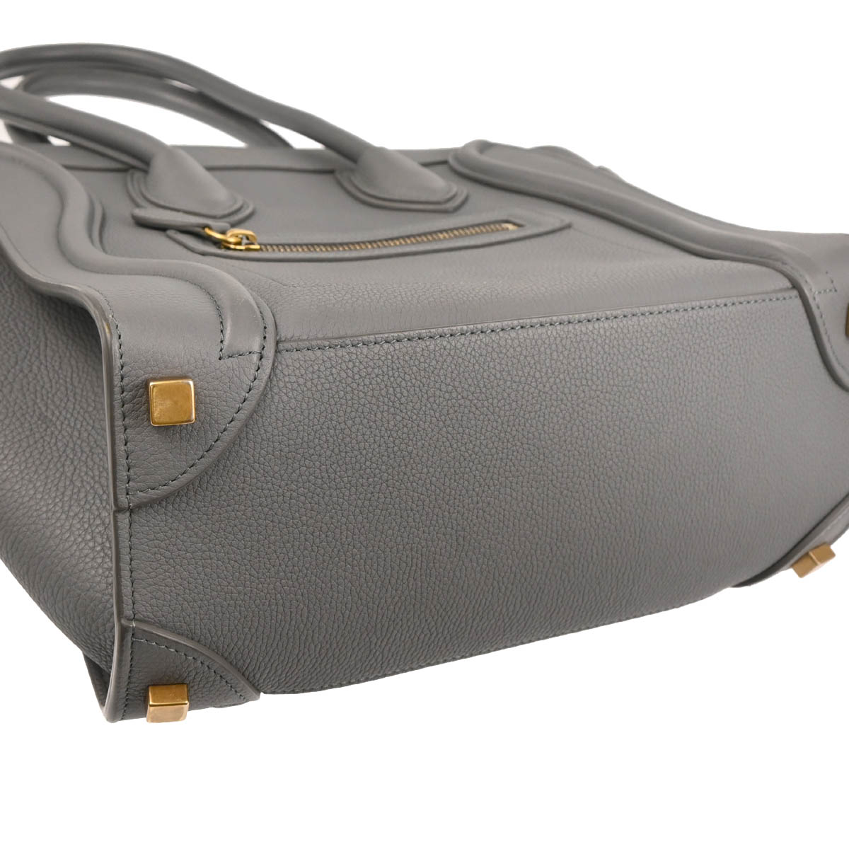 Celine Gray Leather Micro Luggage Tote Bag
