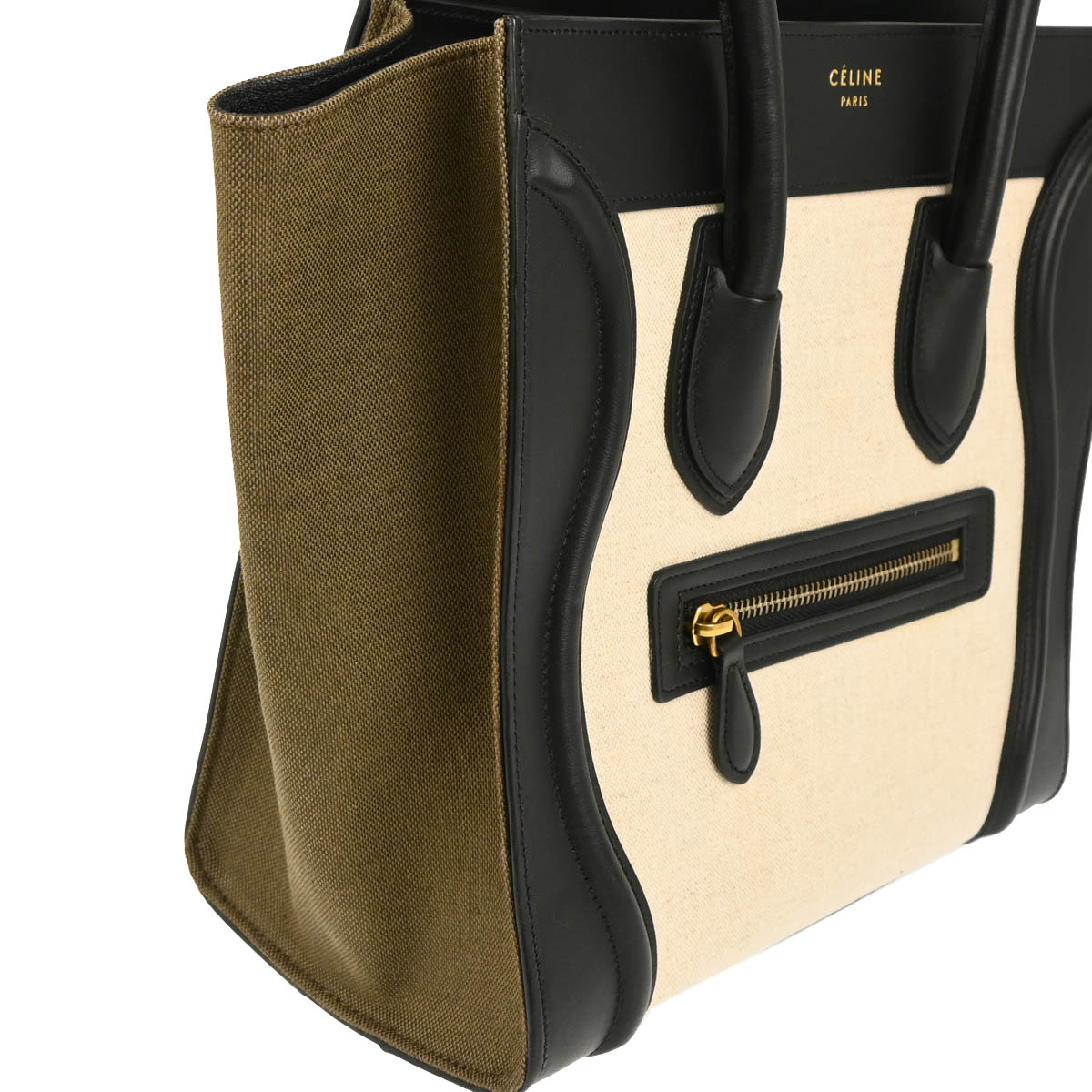 Celine Tricolor Canvas Leather Micro Luggage Tote Bag