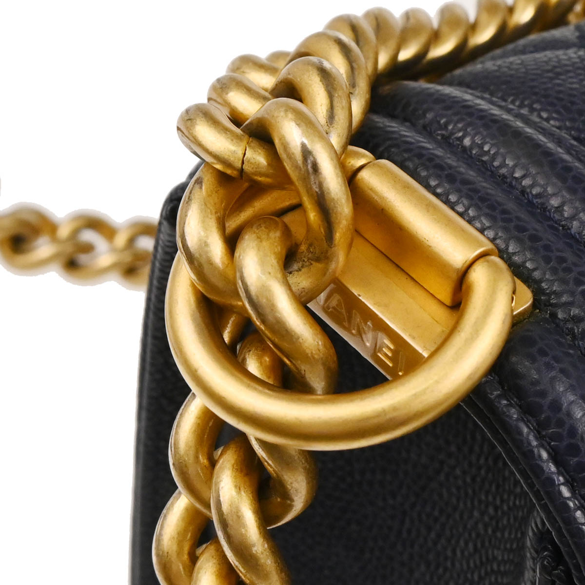 Boy Chanel 2018 Navy Caviar Small Chain Shoulder Bag