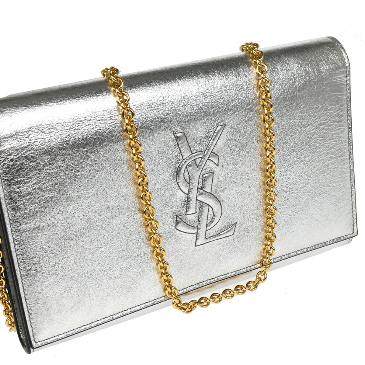 Yves Saint Laurent Metallic Silver Leather Belle de Jour WOC