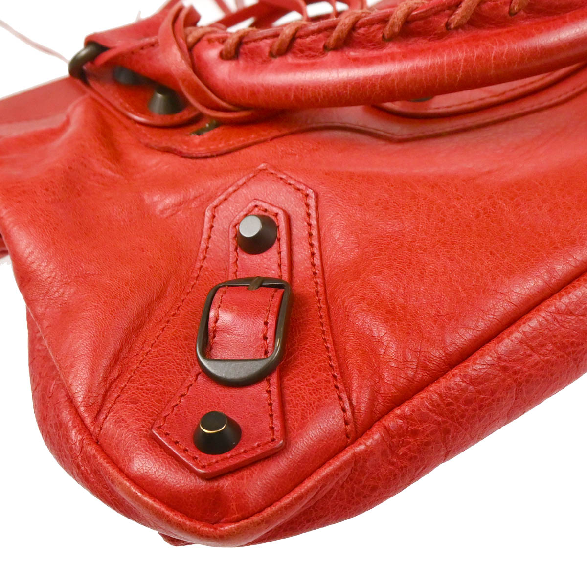 Balenciaga Red Lambskin Classic The First 2way Shoulder Handbag
