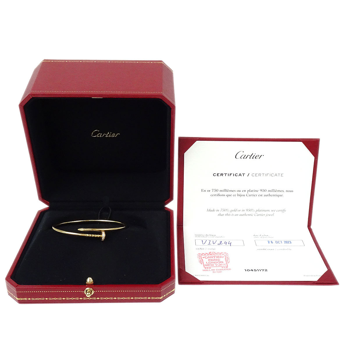 Cartier Juste Un Clou Bracelet Bangle Au750 Diamond #16 Small Model