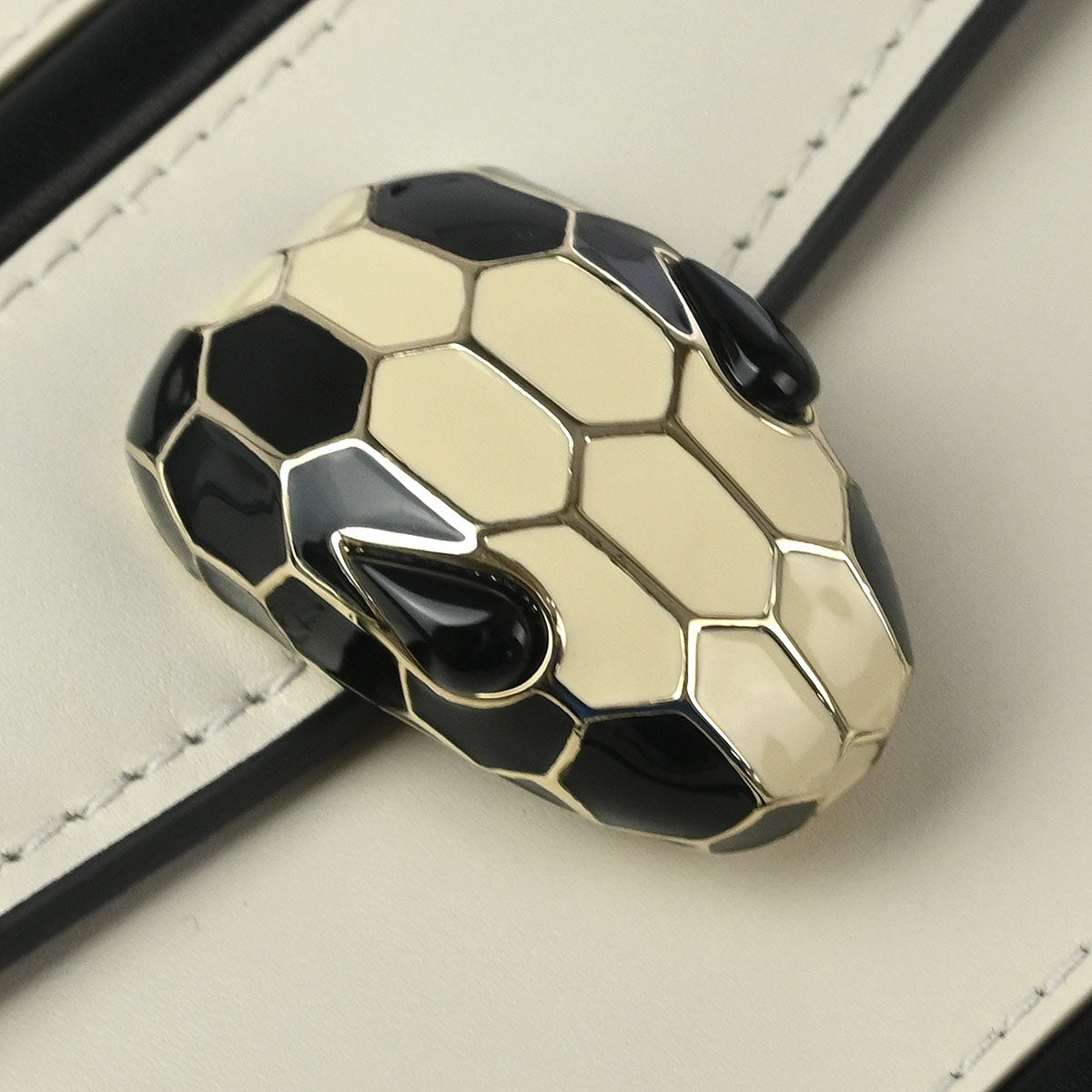 Bvlgari White Calfskin Serpenti Forever Shoulder Bag