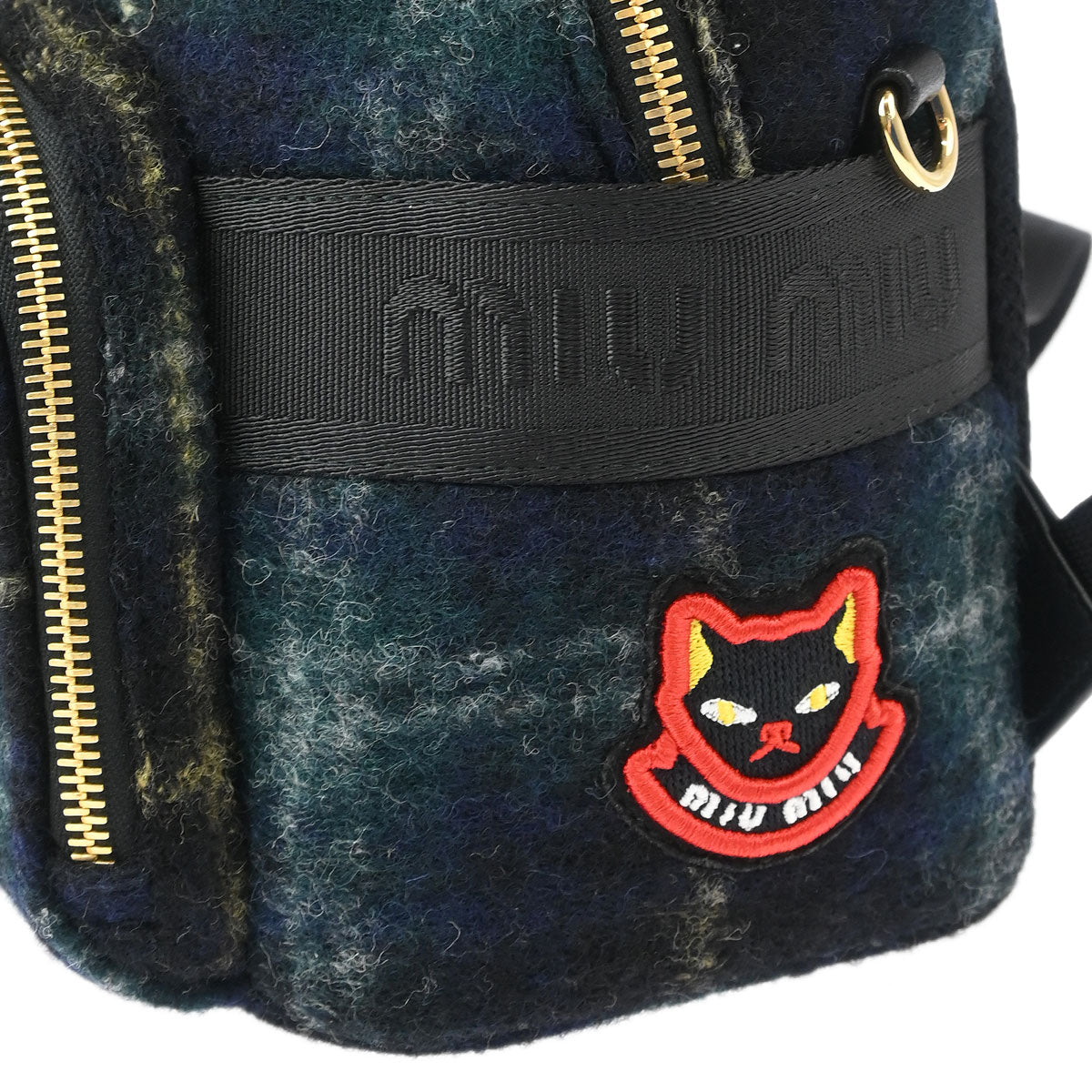 Miu Miu Dark Green Wool 2way Backpack
