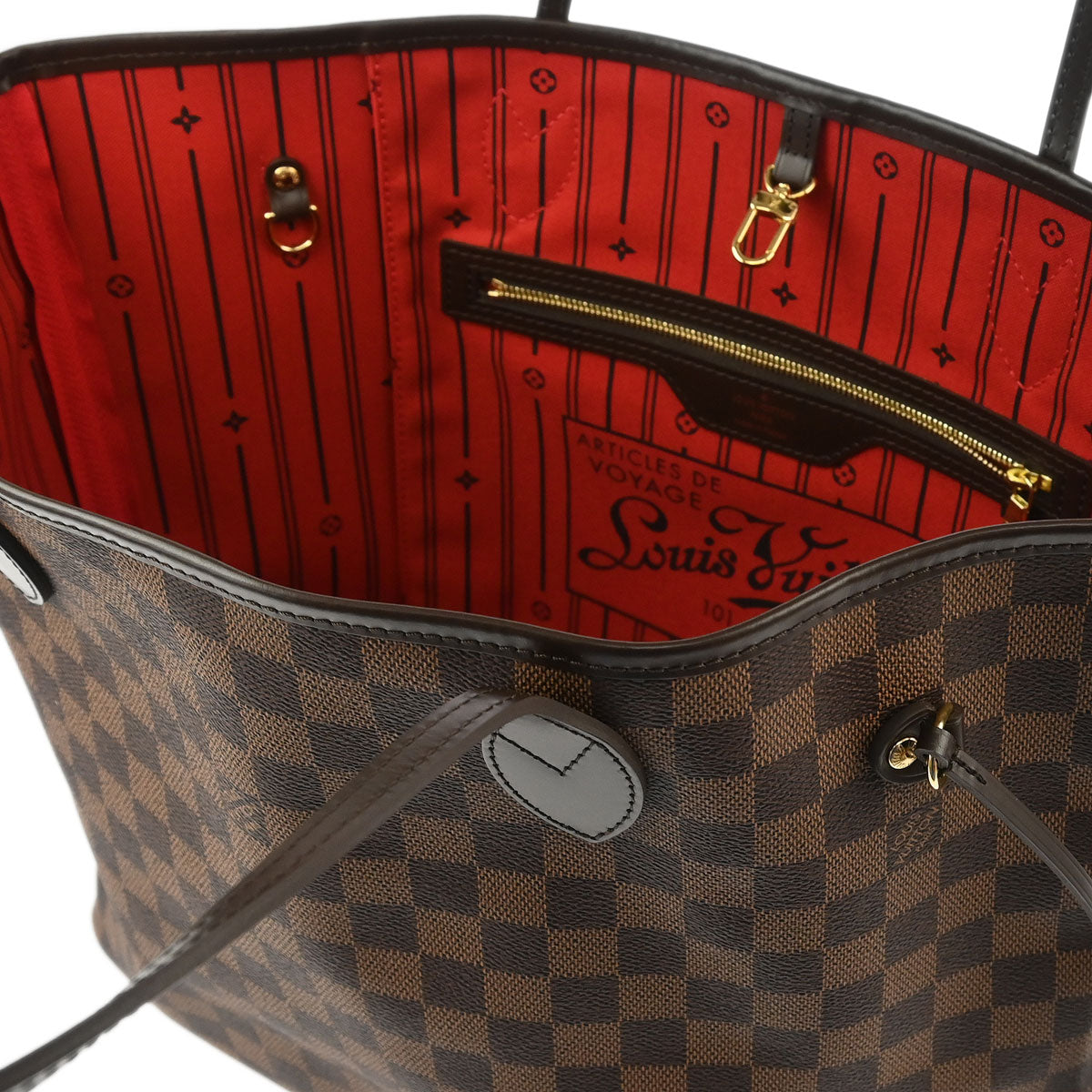 Louis Vuitton 2012 Damier Neverfull MM Shoulder Tote Bag N51105