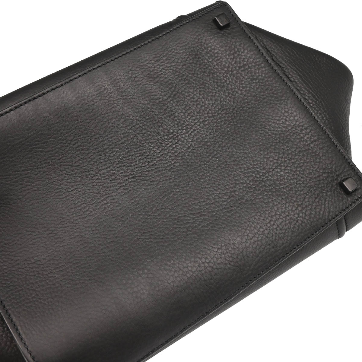 Celine Black Leather Square Luggage Tote Handbag