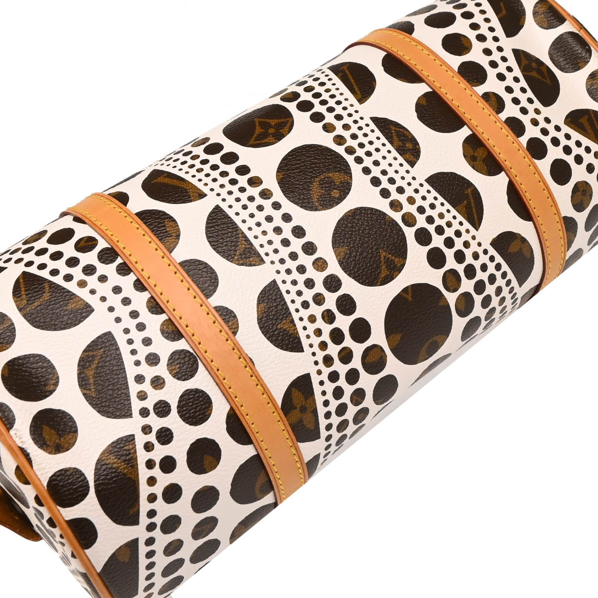Louis Vuitton 2012 White Pumpkin Dot Papillon 30 Handbag M40687