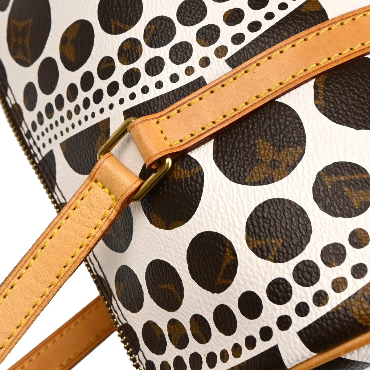 Louis Vuitton 2012 White Pumpkin Dot Papillon 30 Handbag M40687