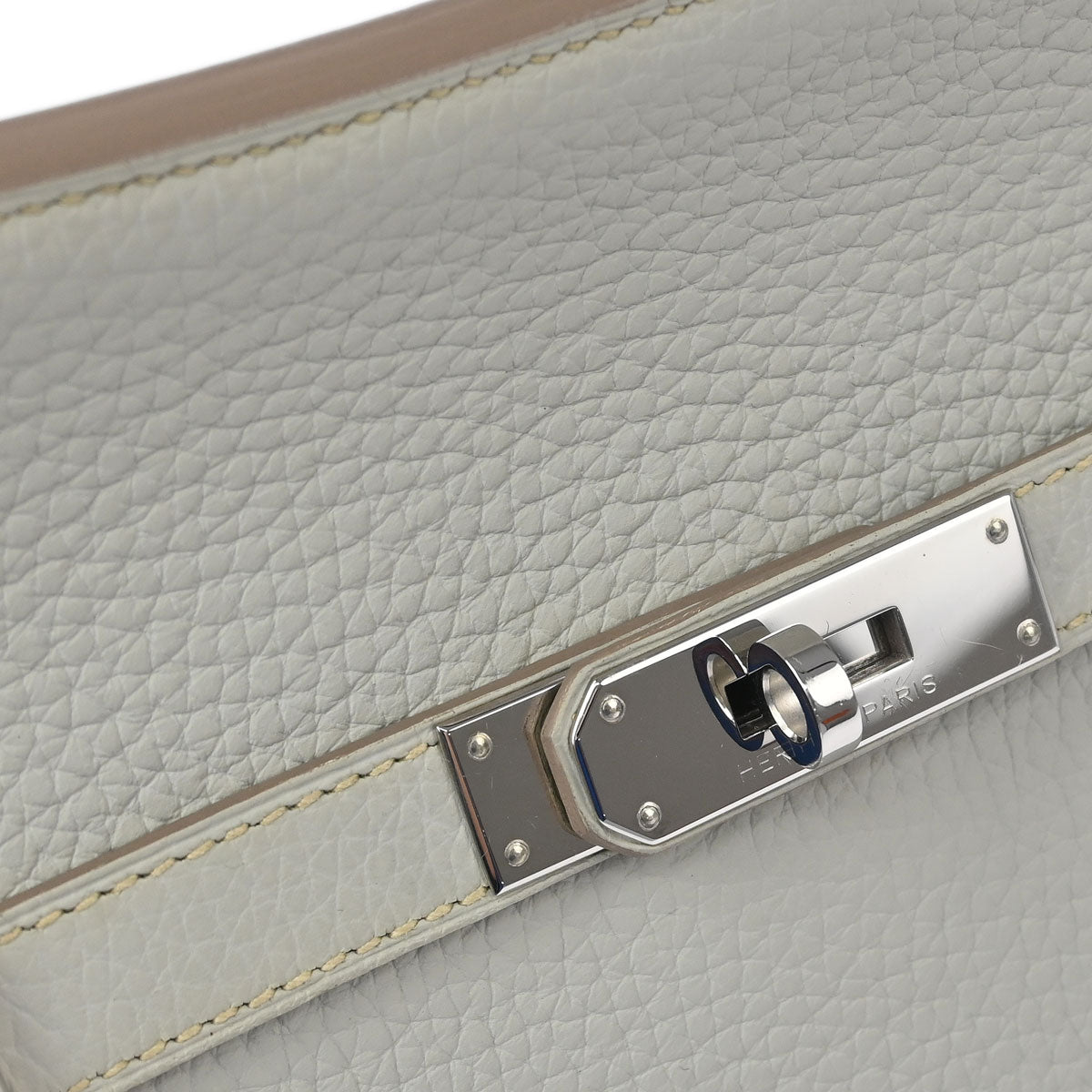 Hermes 2013 Pearl Grey Taurillon Clemence Jypsiere 28 Shoulder Bag