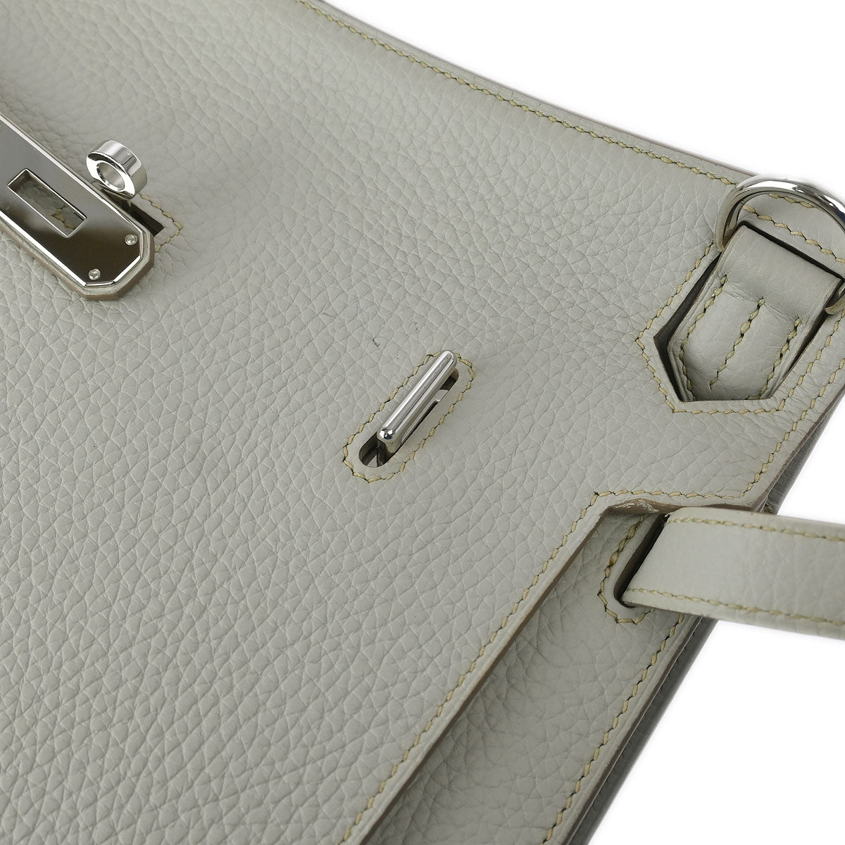 Hermes 2013 Pearl Grey Taurillon Clemence Jypsiere 28 Shoulder Bag