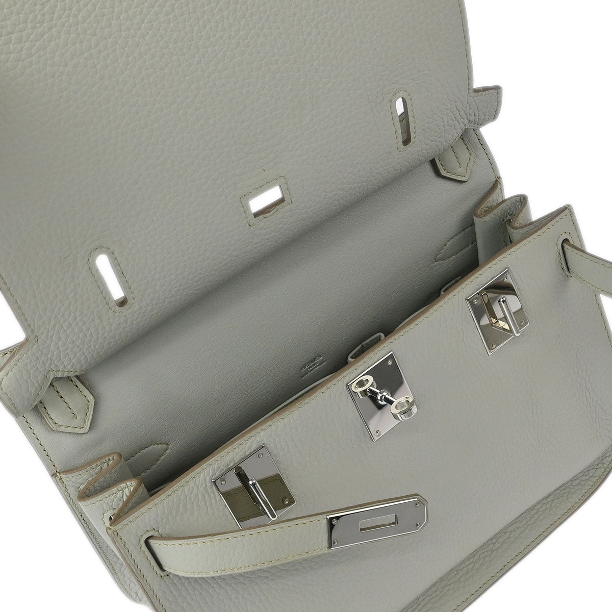 Hermes 2013 Pearl Grey Taurillon Clemence Jypsiere 28 Shoulder Bag