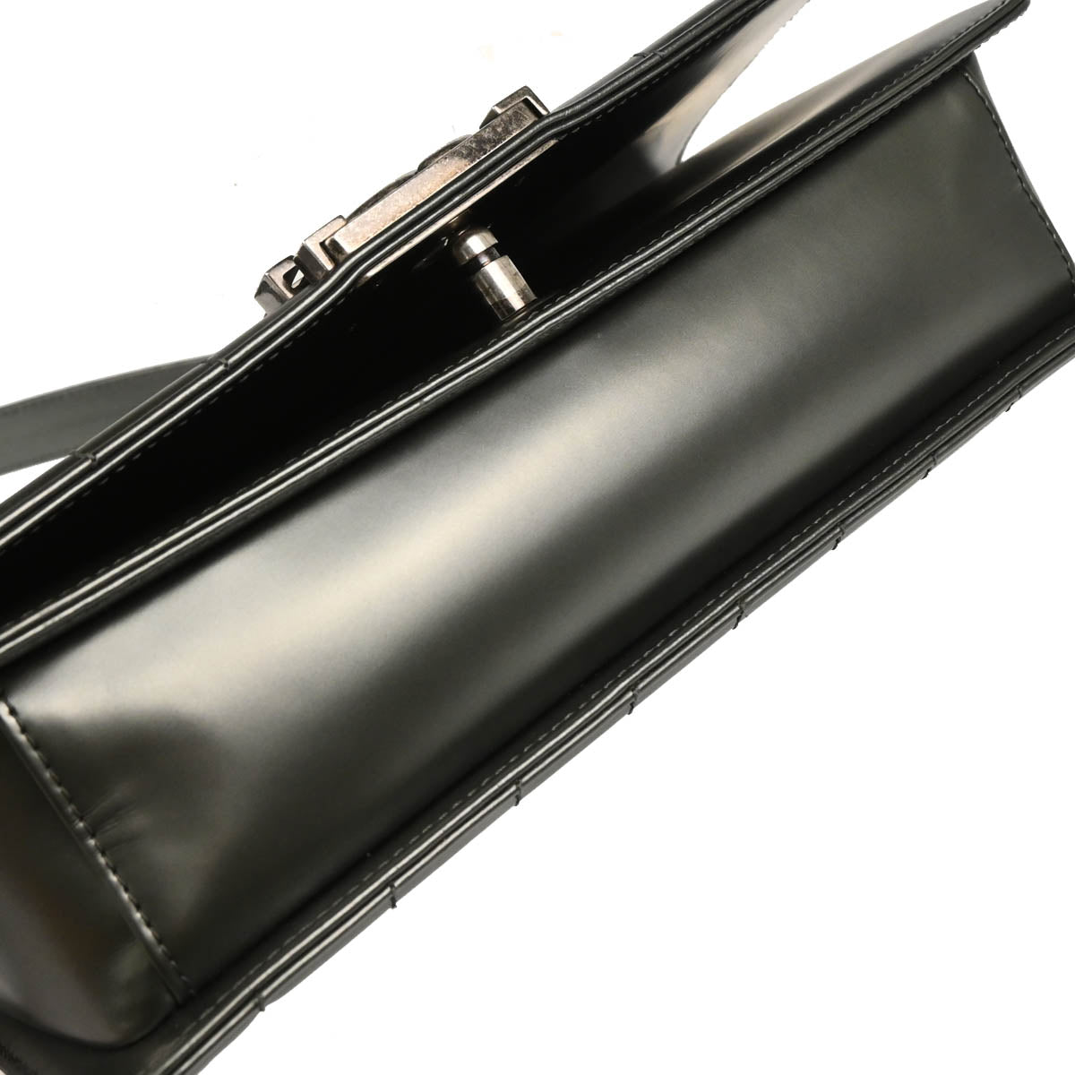Boy Chanel 2012 Metallic Gray Calfskin Medium Shoulder Bag