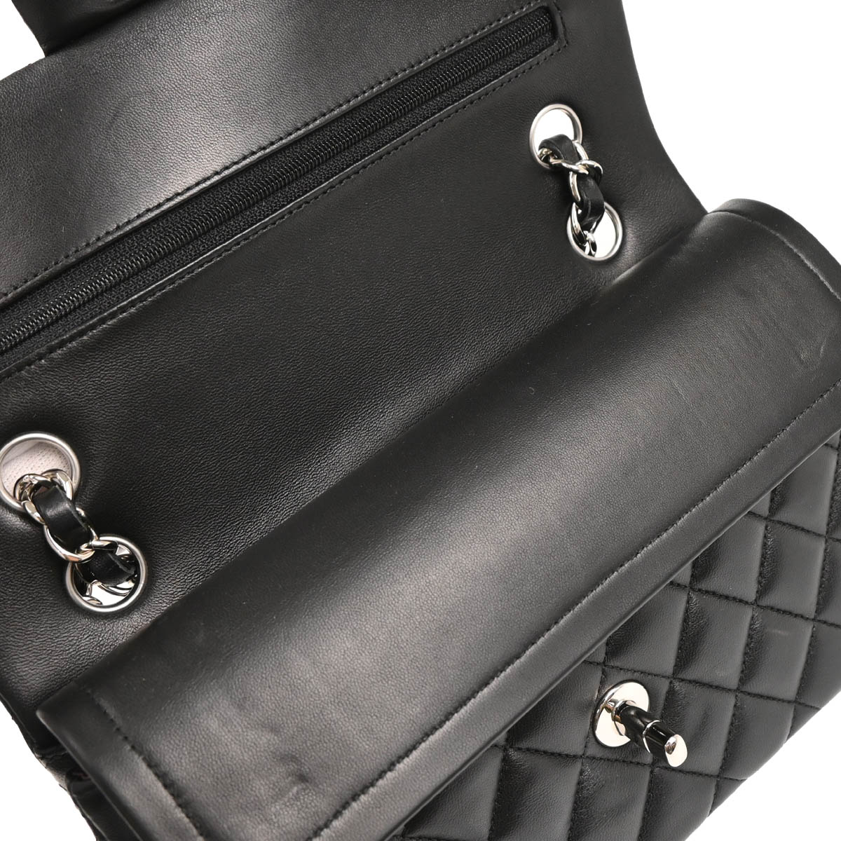 Chanel 2019 Black Lambskin Small Classic Double Flap Shoulder Bag