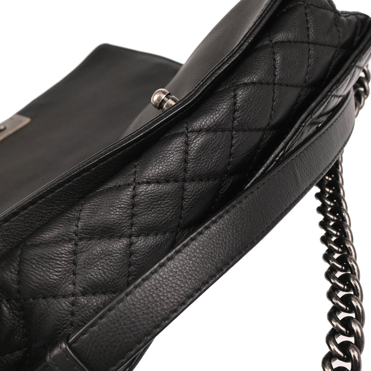 Boy Reverso Chanel 2013-2014 Black Calfskin New Medium Shoulder Bag