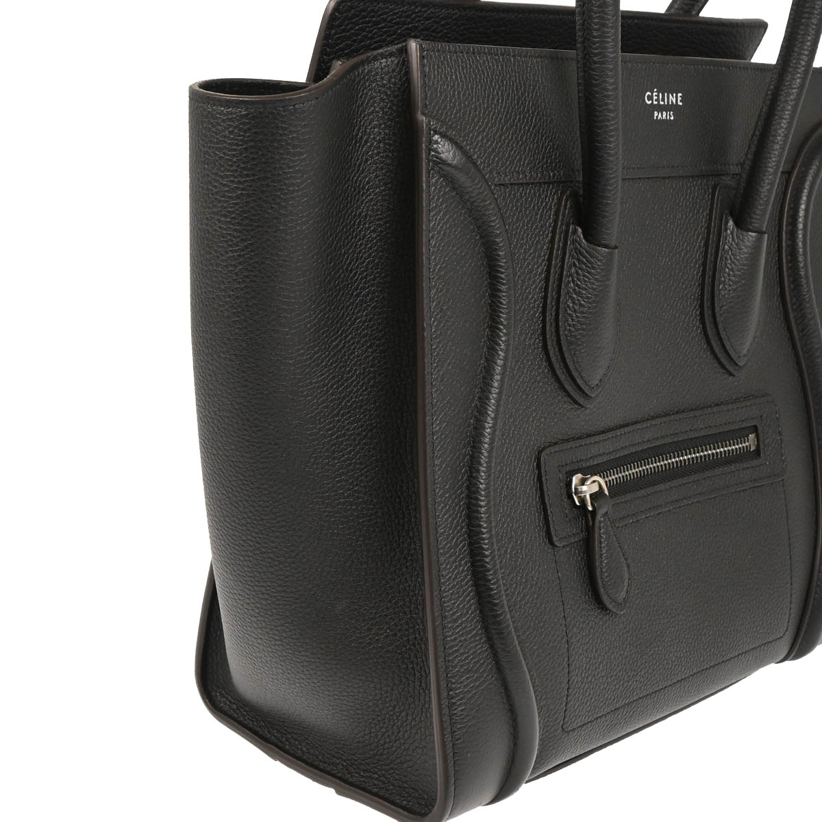 Celine Black Leather Micro Luggage Tote Bag