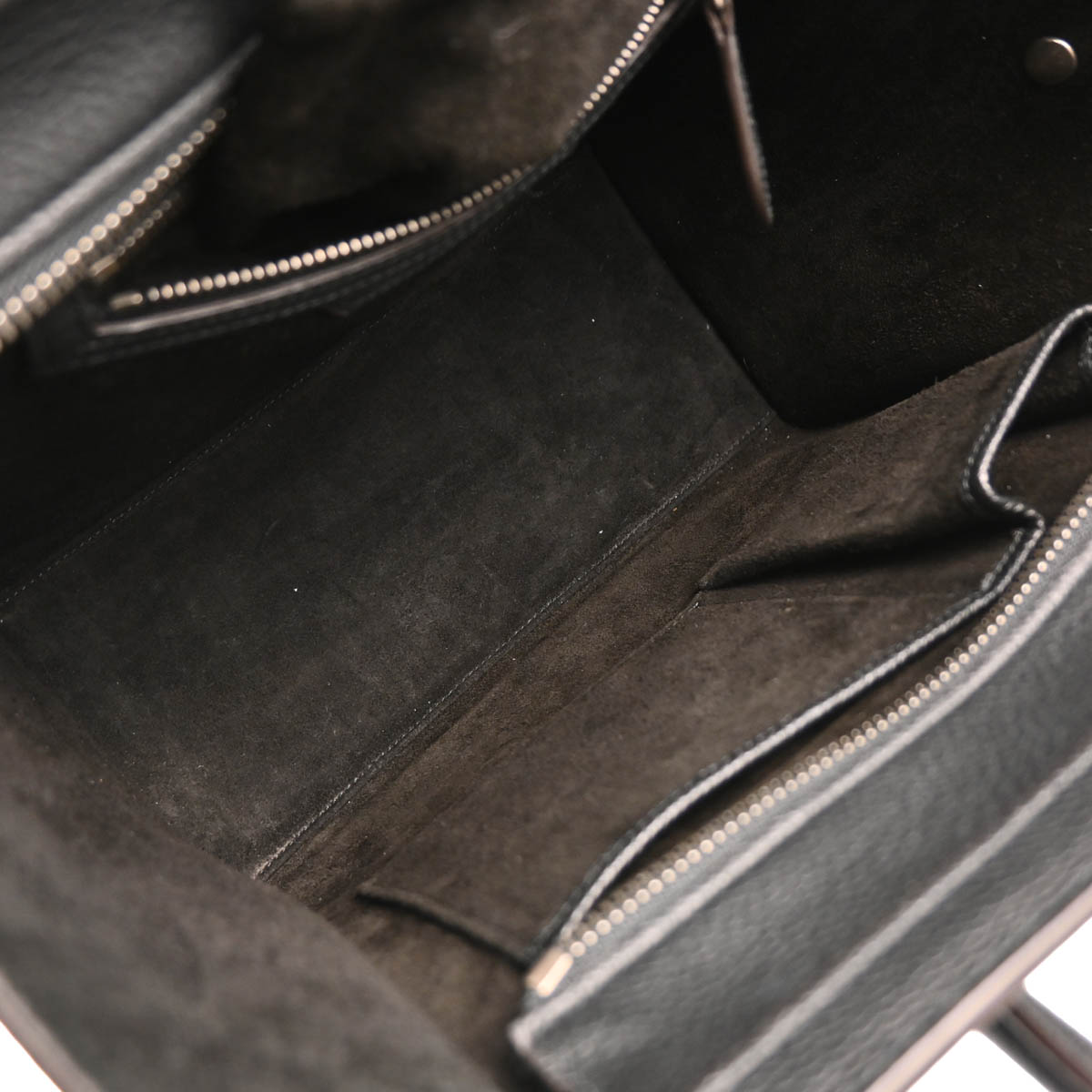 Celine Black Leather Micro Luggage Tote Bag