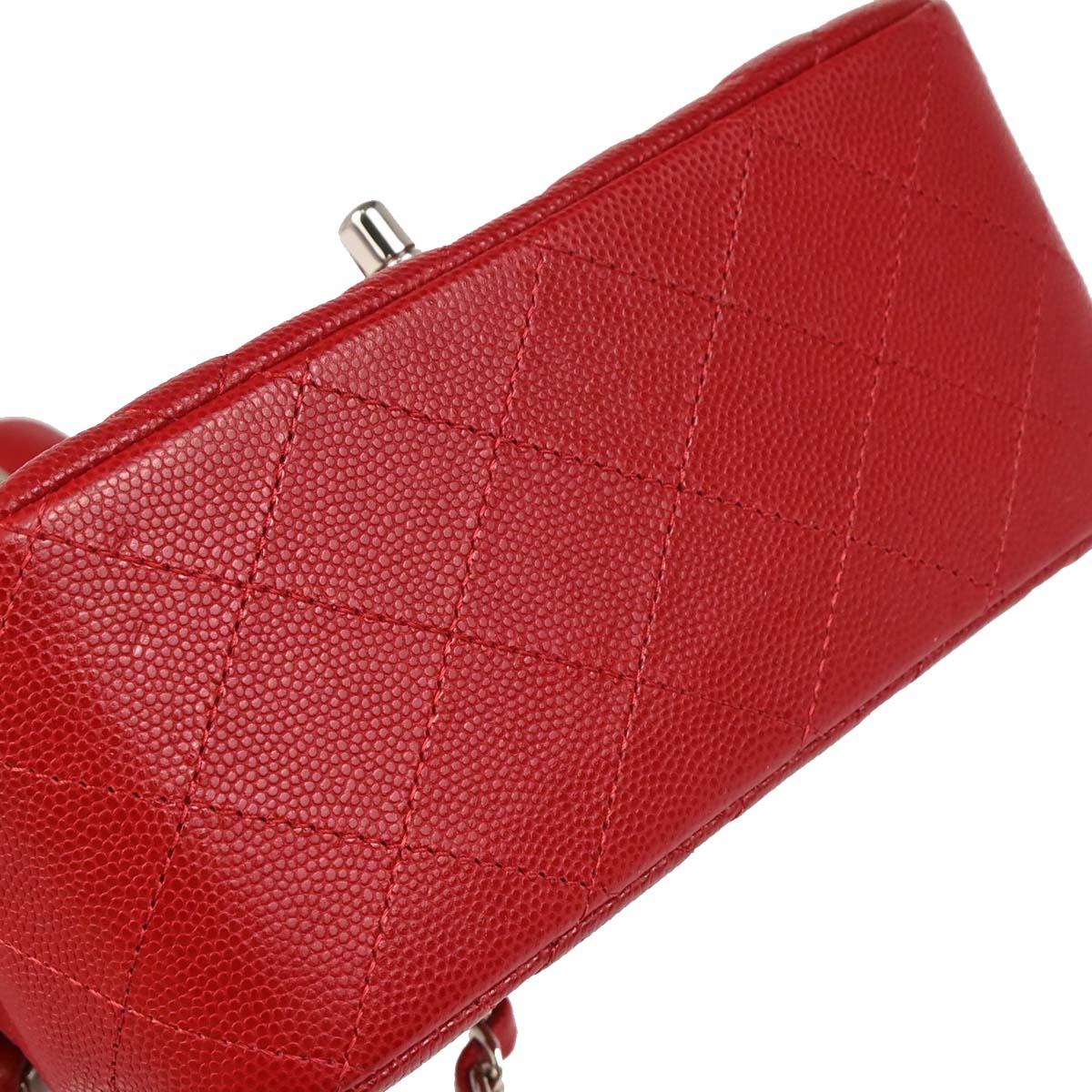 Chanel 2018-2019 Red Caviar Mini Classic Square Flap Bag