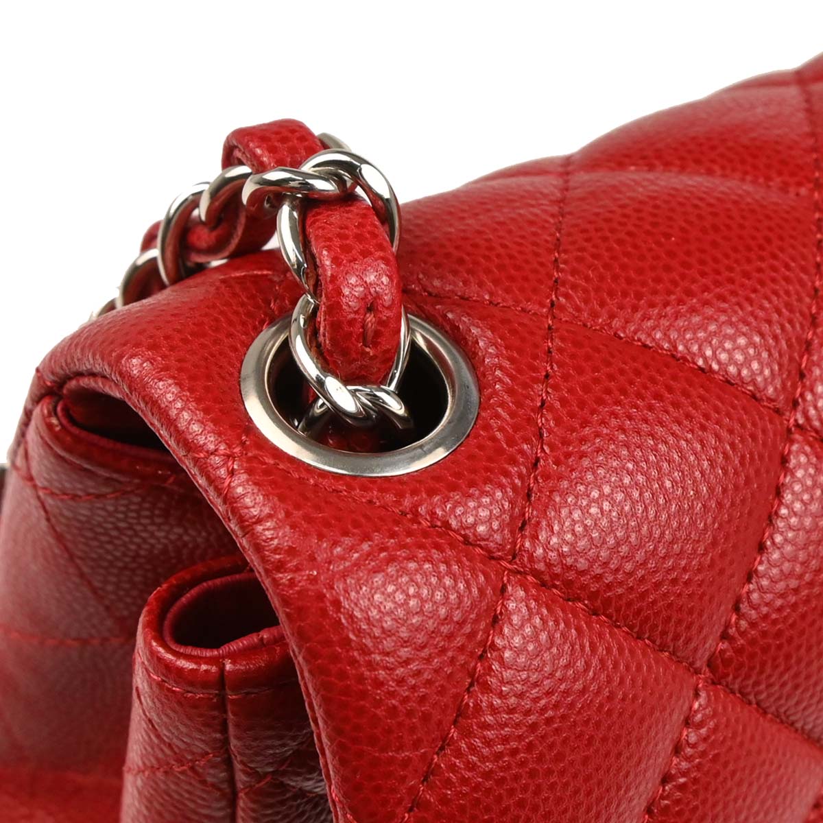 Chanel 2018-2019 Red Caviar Mini Classic Square Flap Bag