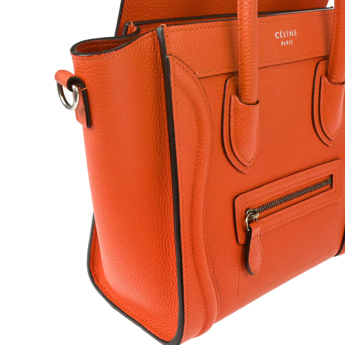 Celine Vermilion Nano Luggage 2way Shoulder Handbag