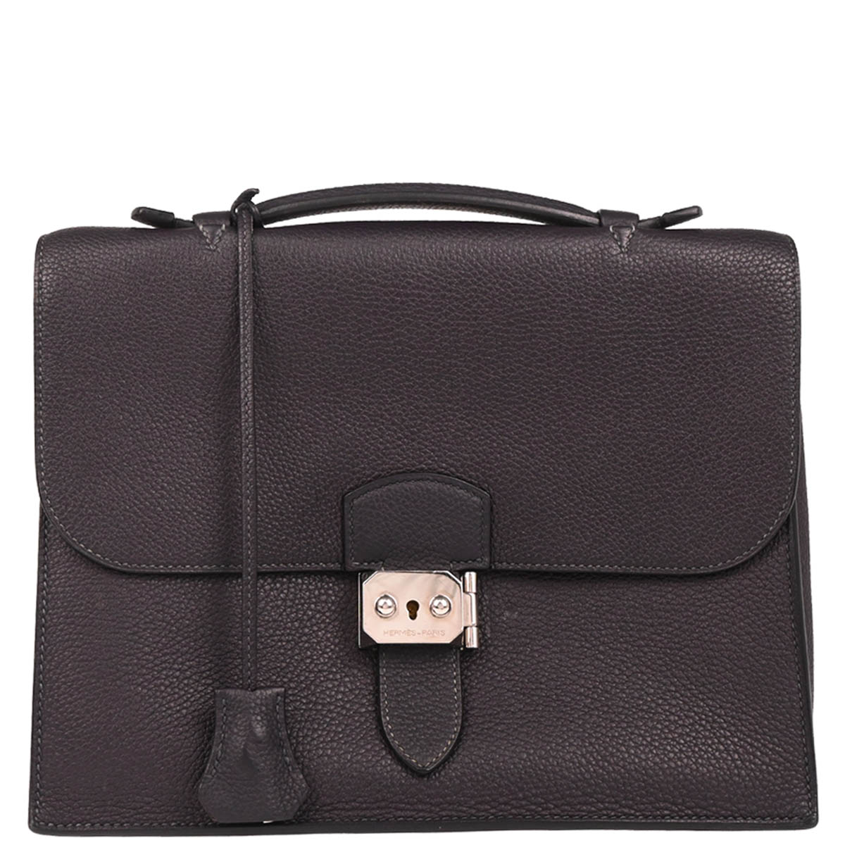 Hermes 2013 Blue Indigo Etain Togo Verso Sac a Depeches 27 Briefcase Handbag