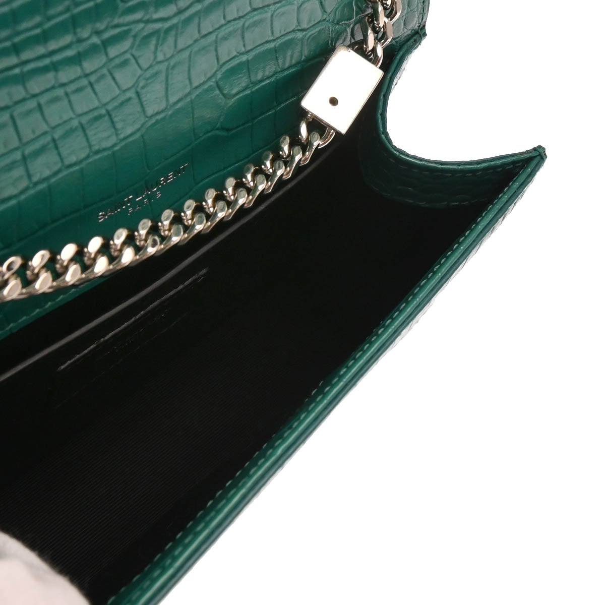Saint Laurent Green Embossed Leather Kate Shoulder Bag